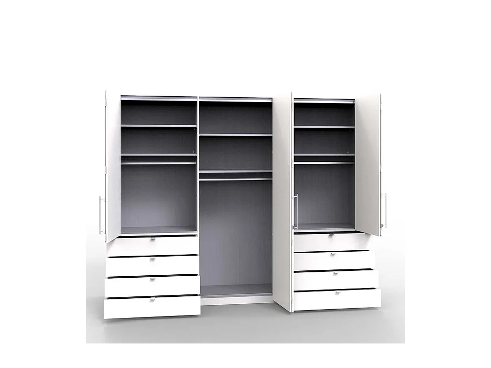 Falttürenschrank in Hellgrau Glas beschichtet LED Beleuchtung