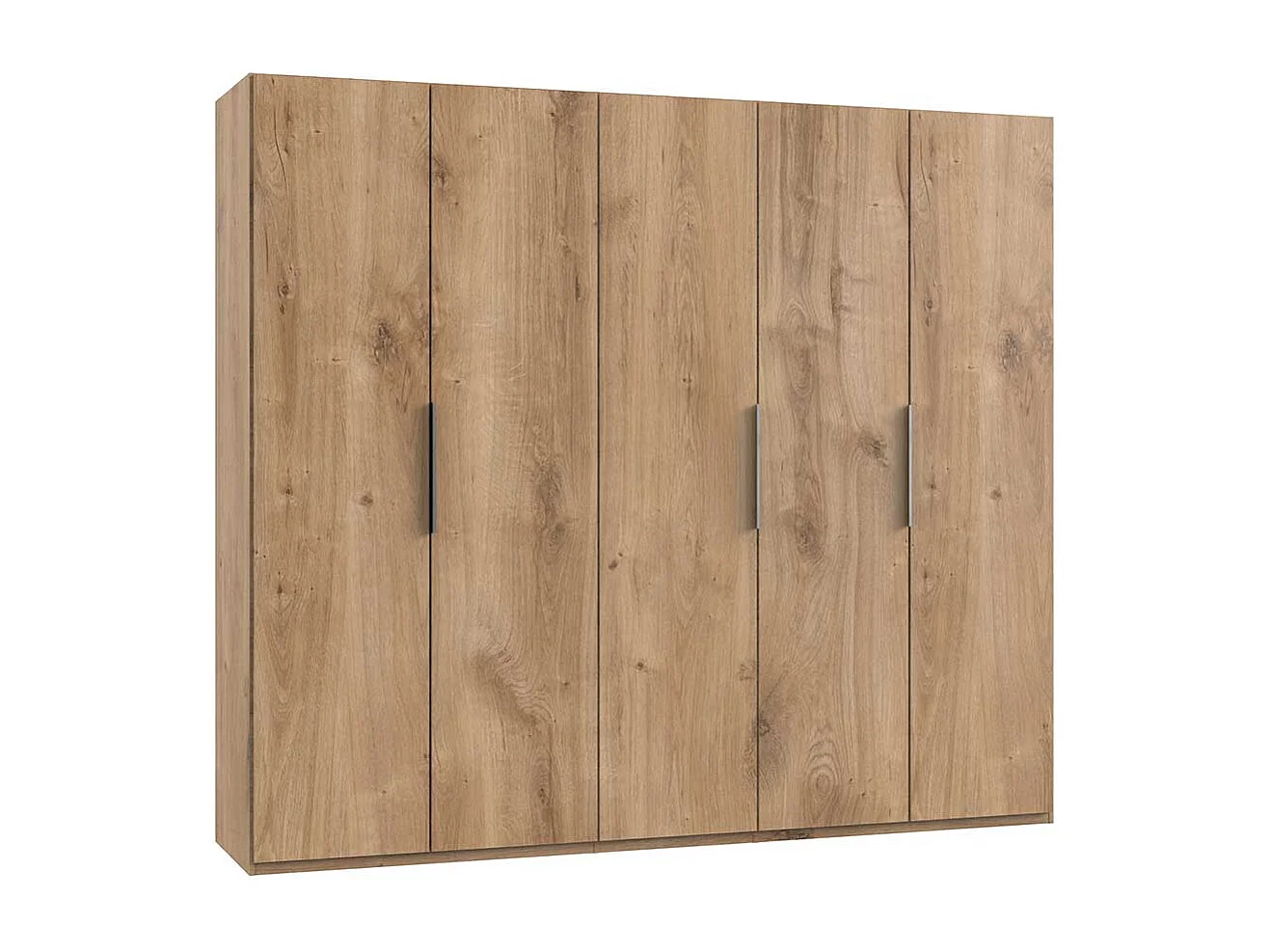 Kleiderschrank mit 5 Türen in Plankeneiche Holzoptik 250 cm breit