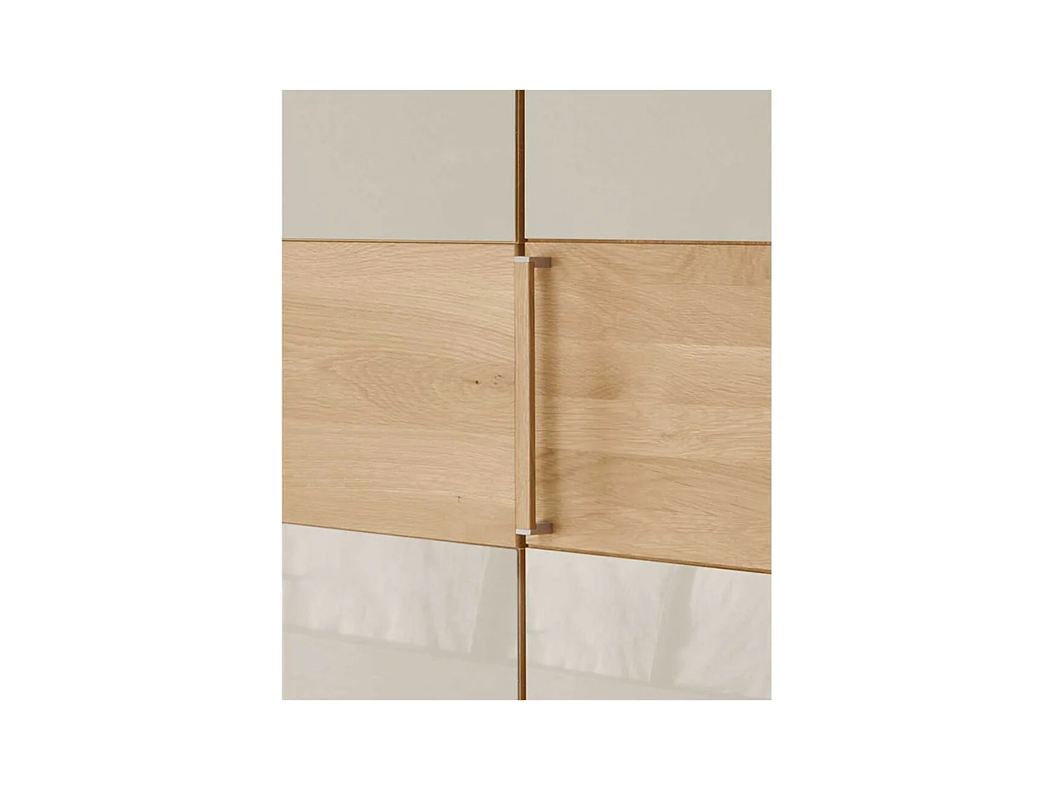 Drehtüren Kleiderschrank in Beige Glas beschichtet 6-türig