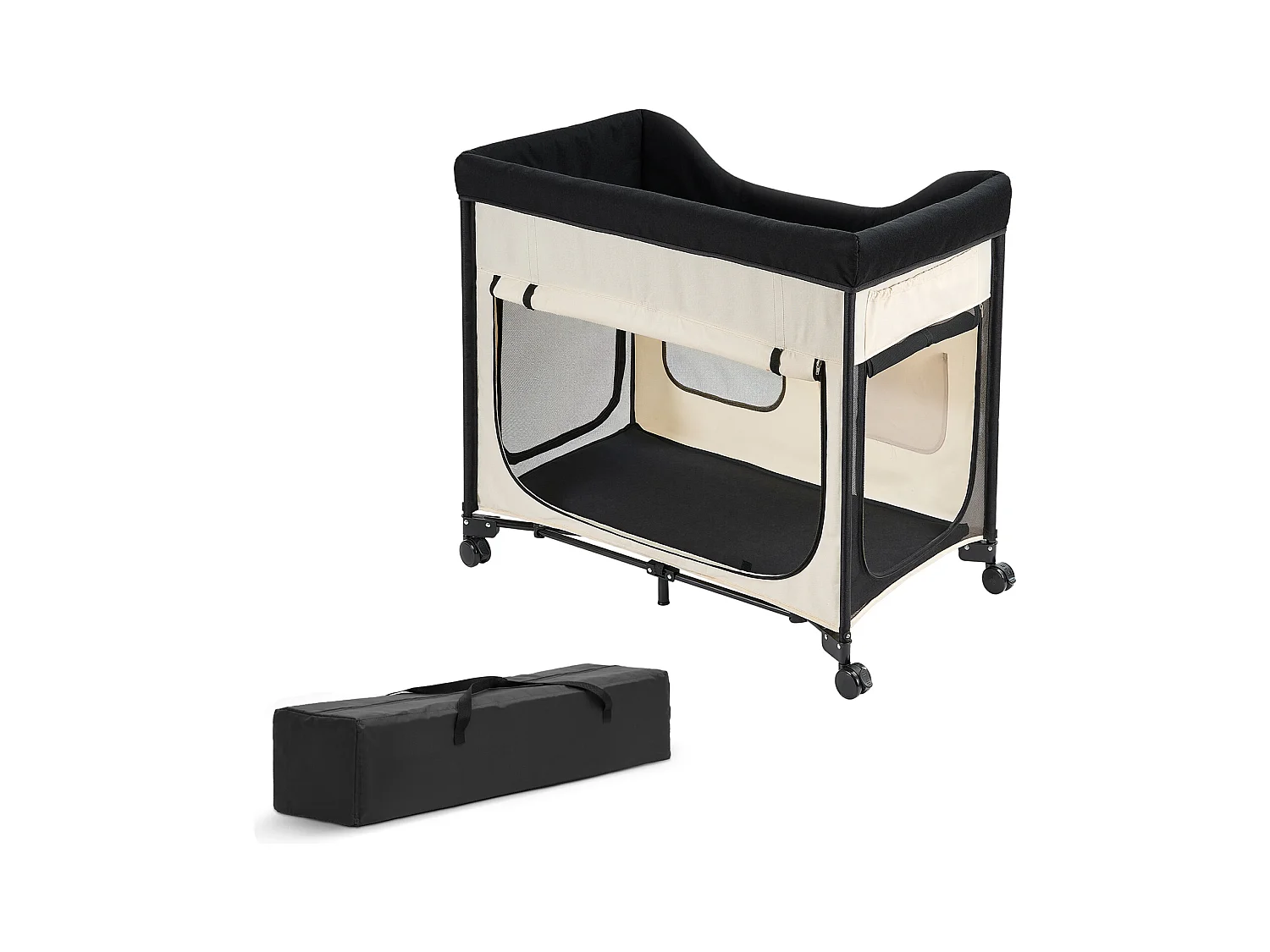 Lit Surélevé pour Chiens Chats SucceBuy, Lit de Camp pour Animaux de Compagnie Pliable, Panier Chiens en Tissu Oxford 600D et Velours Hollandais