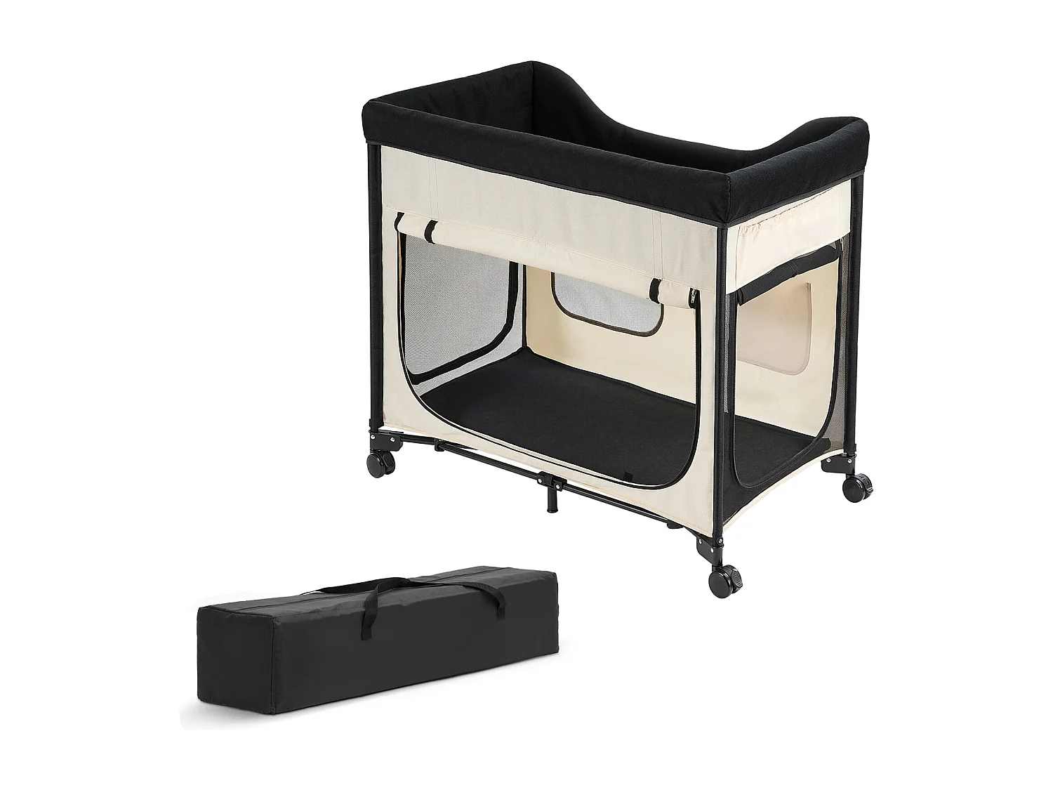 Lit Surélevé pour Chiens Chats SucceBuy, Lit de Camp pour Animaux de Compagnie Pliable, Panier Chiens en Tissu Oxford 600D et Velours Hollandais