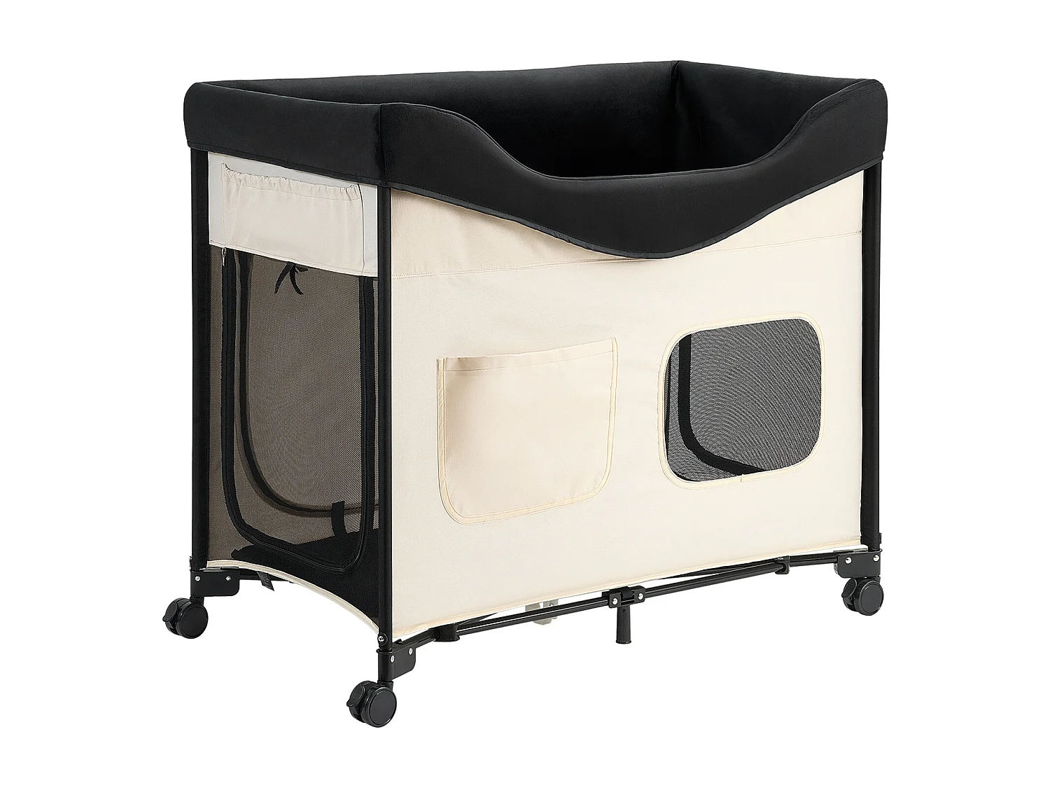 Lit Surélevé pour Chiens Chats SucceBuy, Lit de Camp pour Animaux de Compagnie Pliable, Panier Chiens en Tissu Oxford 600D et Velours Hollandais