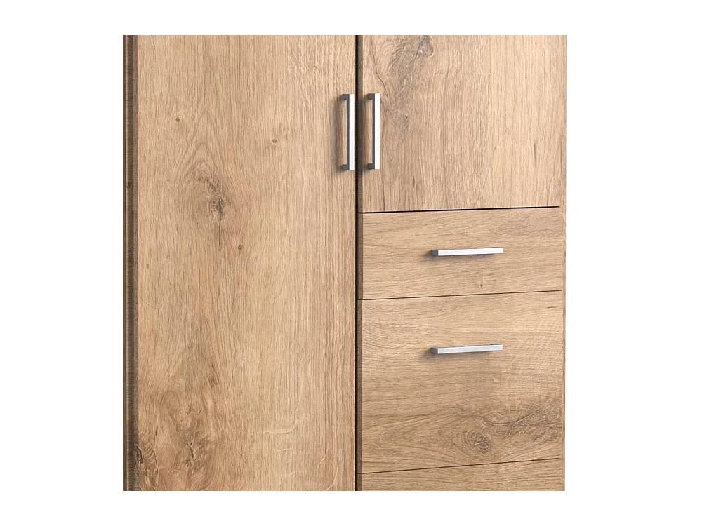 Kleiderschrank Holzoptik in Plankeneiche drei Schubladen