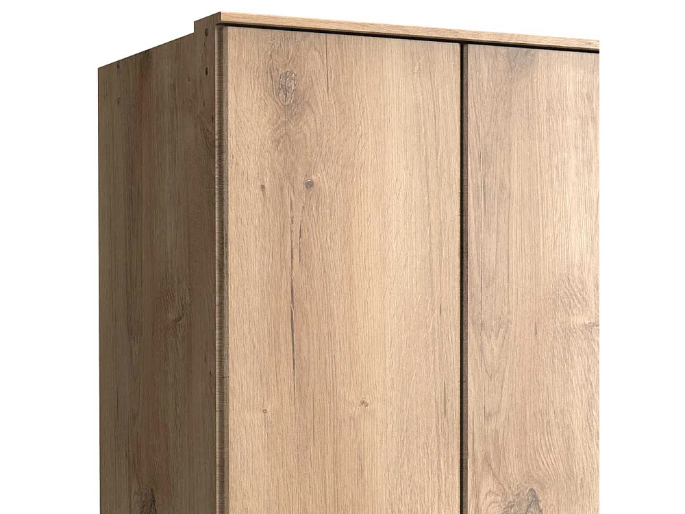 Kleiderschrank Holzoptik in Plankeneiche drei Schubladen