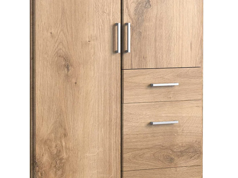 Kleiderschrank Holzoptik in Plankeneiche drei Schubladen