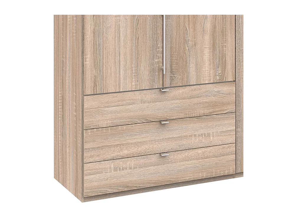 Kleiderschrank in Eiche Sägerau 3 türig mit Schubladen