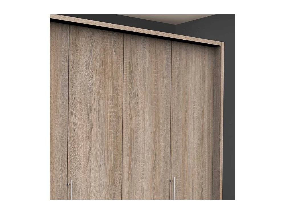 Kleiderschrank in Eiche Sägerau 3 türig mit Schubladen