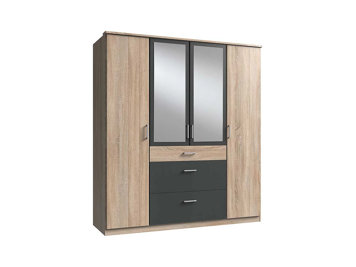 Drehtürschrank mit Spiegeln und drei Schubladen Made in Germany