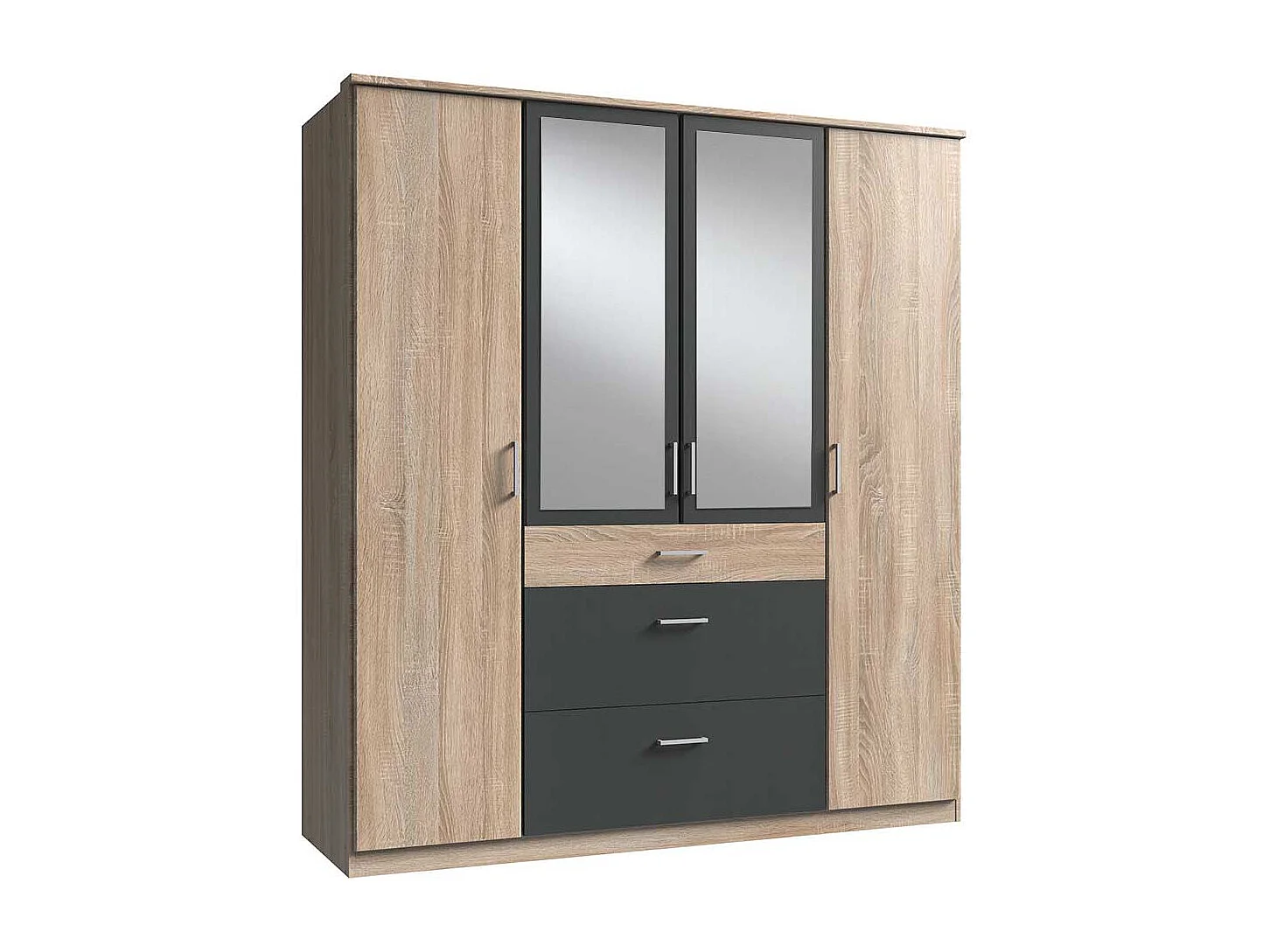 Drehtürschrank mit Spiegeln und drei Schubladen Made in Germany