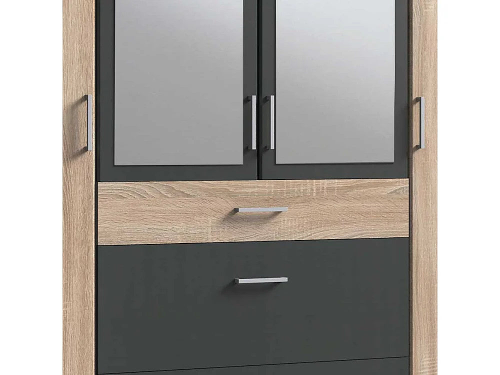 Drehtürschrank mit Spiegeln und drei Schubladen Made in Germany