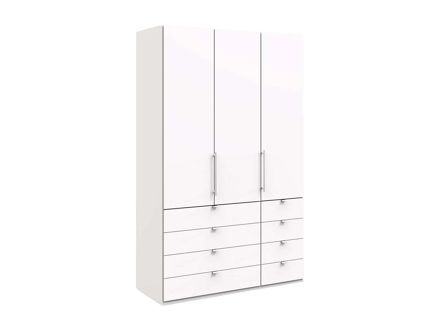 Weißer Kleiderschrank mit Falttüren acht Schubladen