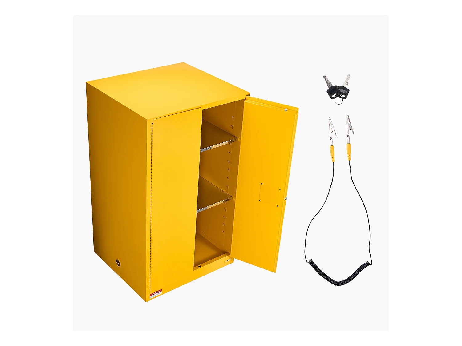 Armário de Segurança SucceBuy para Produtos Inflamáveis de 246 L 96,4 x 86,4 x 165,1 cm, Armário Corta-Fogo para Líquidos Inflamáveis, Amarelo