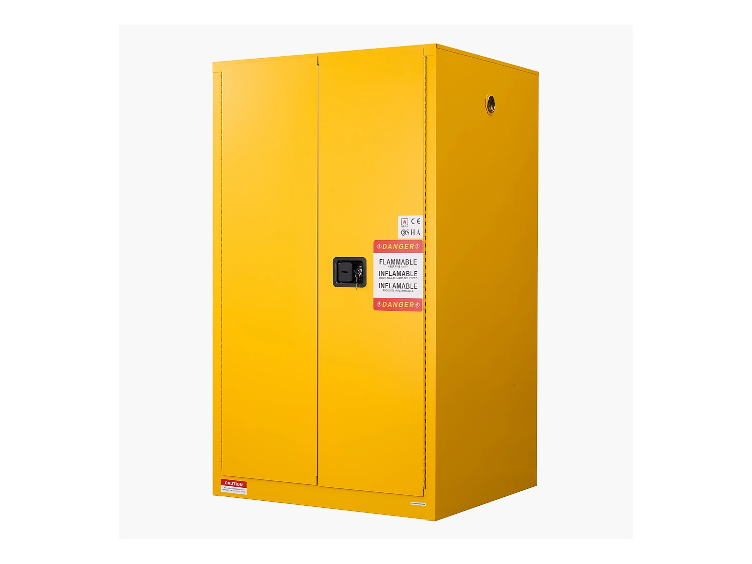 Armário de Segurança SucceBuy para Produtos Inflamáveis de 246 L 96,4 x 86,4 x 165,1 cm, Armário Corta-Fogo para Líquidos Inflamáveis, Amarelo