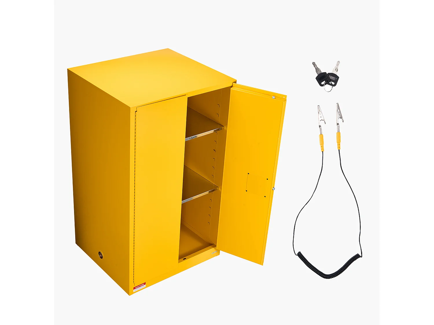 Armário de Segurança SucceBuy para Produtos Inflamáveis de 246 L 96,4 x 86,4 x 165,1 cm, Armário Corta-Fogo para Líquidos Inflamáveis, Amarelo