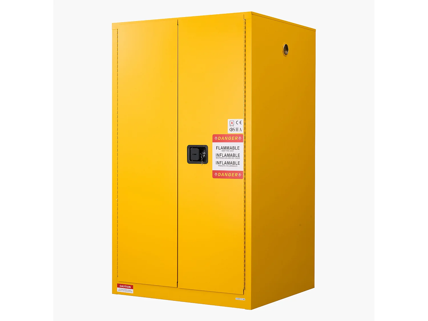 Armário de Segurança SucceBuy para Produtos Inflamáveis de 246 L 96,4 x 86,4 x 165,1 cm, Armário Corta-Fogo para Líquidos Inflamáveis, Amarelo