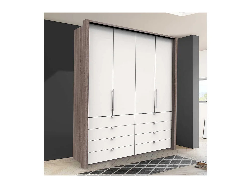 Kleiderschrank Jugendzimmer mit Falttüren und Schubladen modern