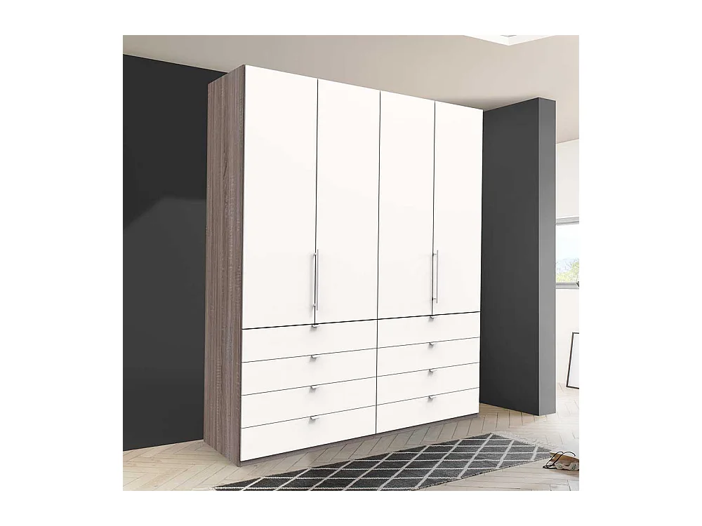 Kleiderschrank Jugendzimmer mit Falttüren und Schubladen modern