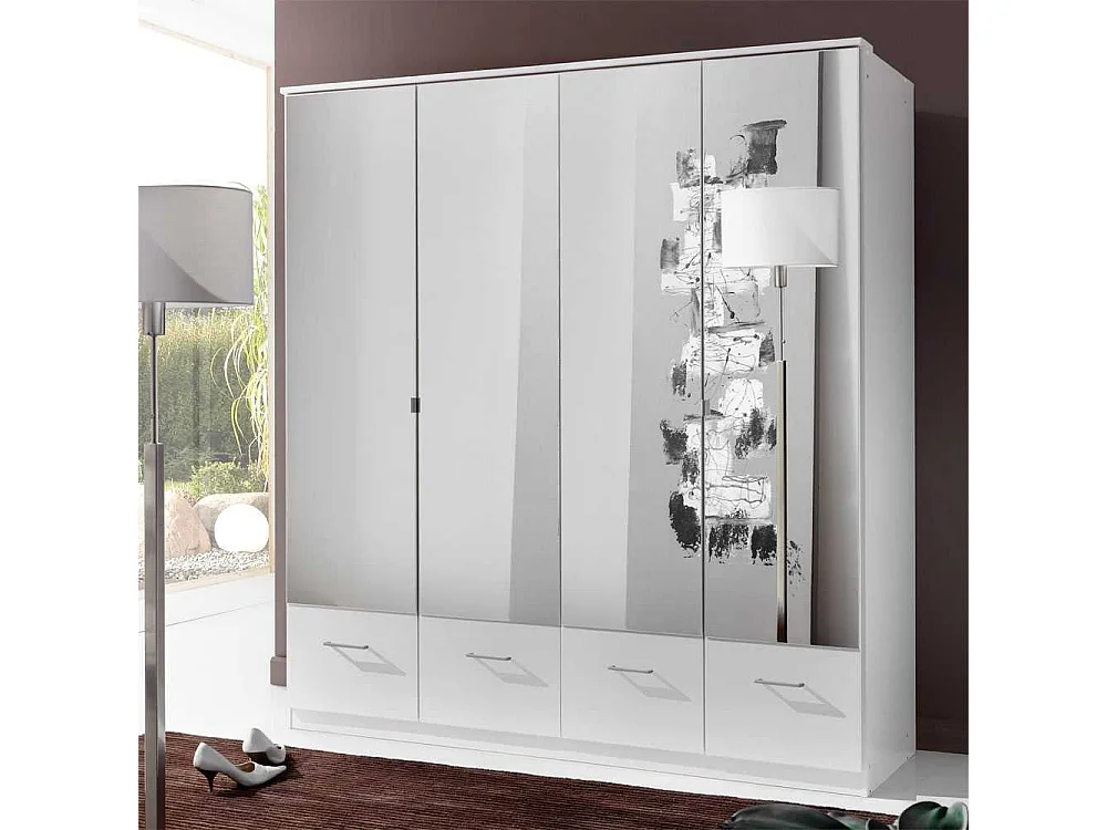 Drehtürenschrank in Weiß 180 cm breit