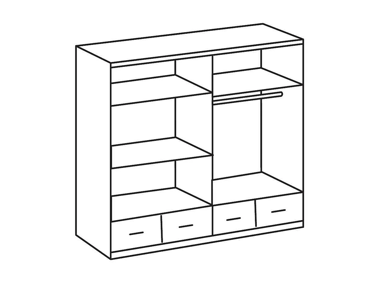 Drehtürenschrank in Weiß 180 cm breit