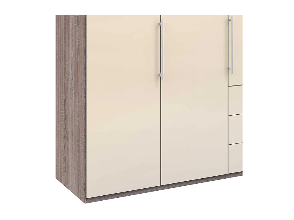 Panorama Schlafzimmerschrank in Cremeweiß Eiche Trüffelfarben
