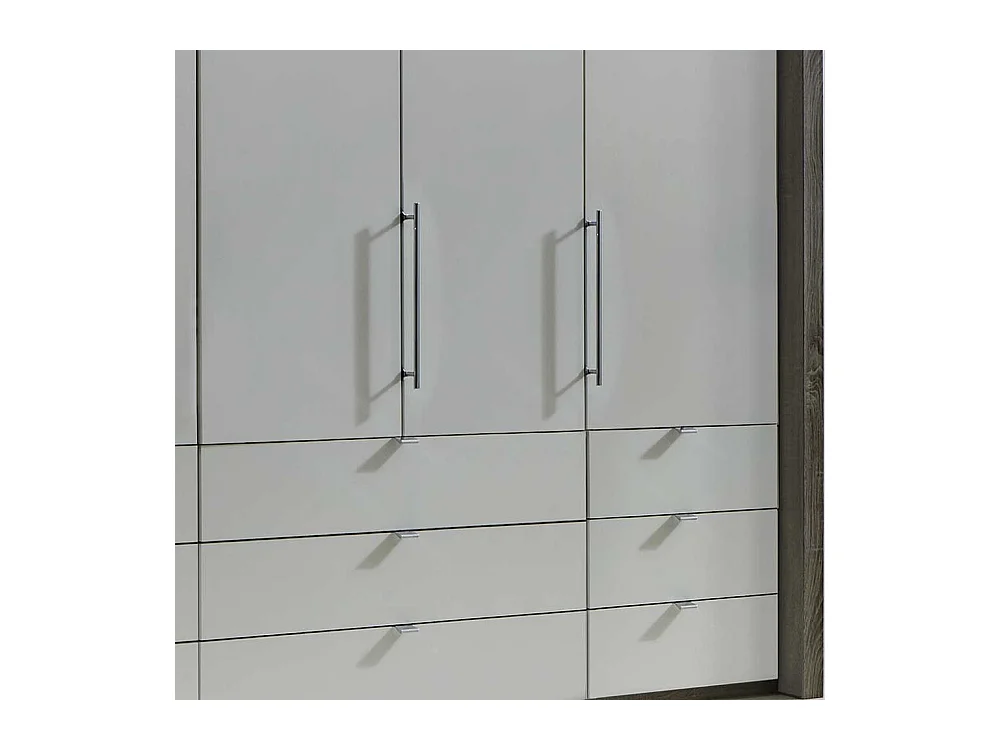 Falttürenschrank in Weiß Eiche Trüffel