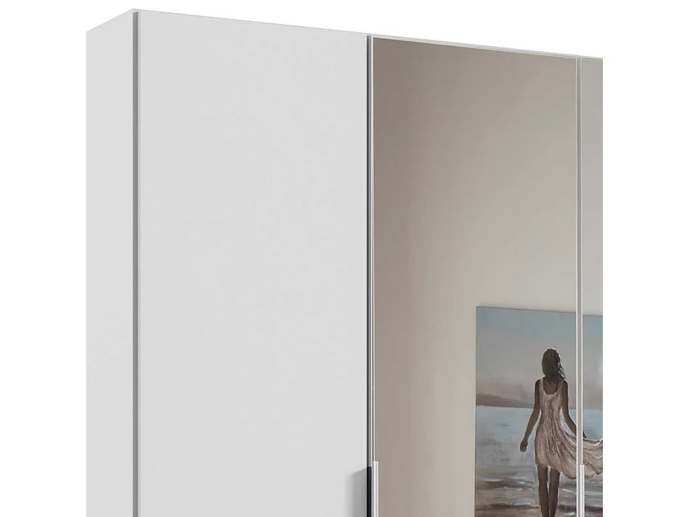 Spiegel Schlafzimmerschrank in Weiß Dreh- und Falttüren