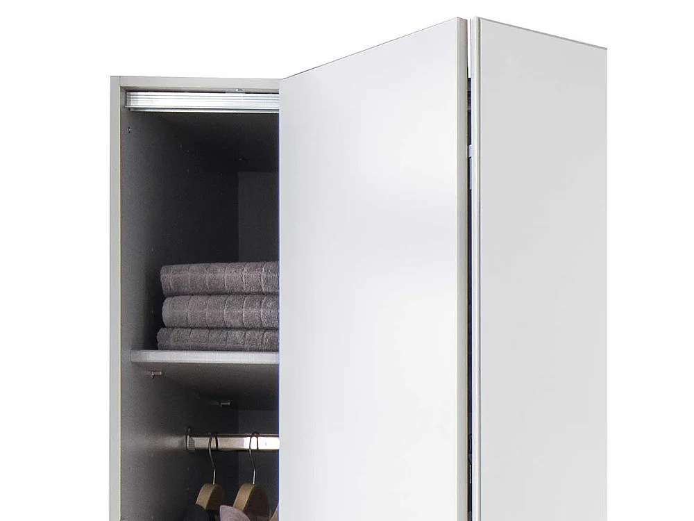 Spiegel Schlafzimmerschrank in Weiß Dreh- und Falttüren