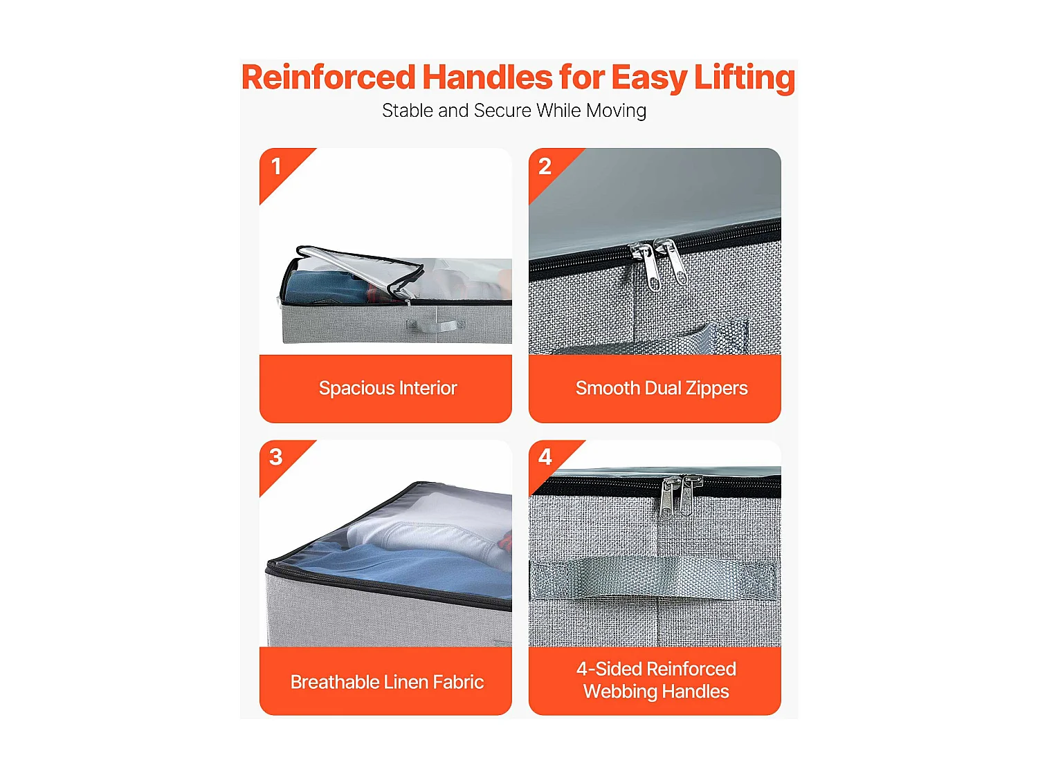 Sacche di Ripostiglio SucceBuy sotto il Letto 2 Pezzi 45 L, Organizzatore di Scarpe sotto il Letto con Coperchi Trasparenti, Scatola di Ripostiglio per Vestiti