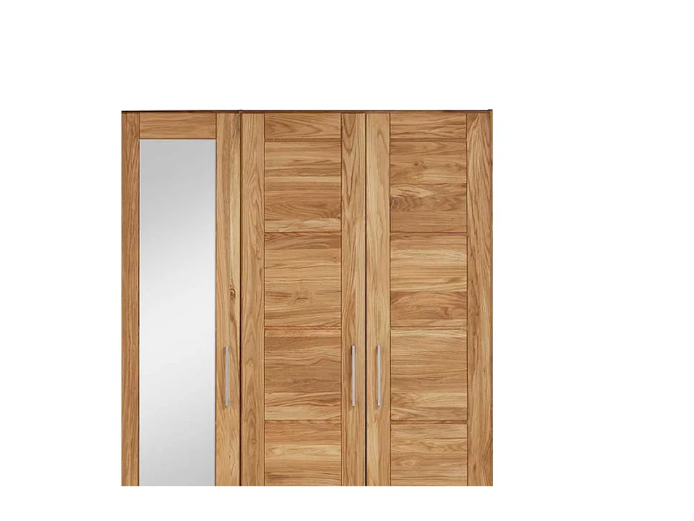 Massivholz Kleiderschrank mit Spiegel Wildeiche Massivholz
