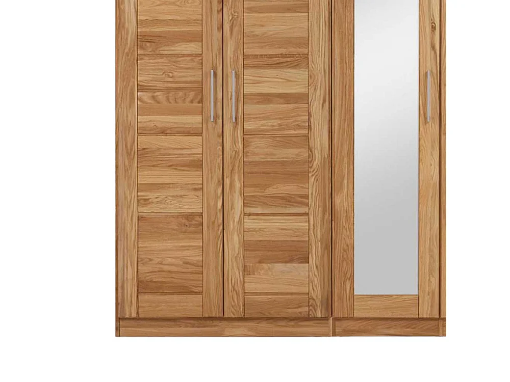 Massivholz Kleiderschrank mit Spiegel Wildeiche Massivholz