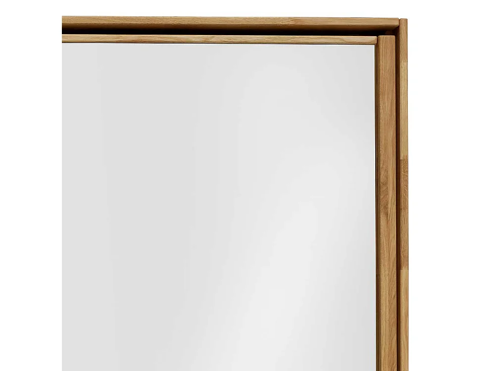 Kleiderschrank Massivholz aus Wildeiche und Weißglas Schwebetüren