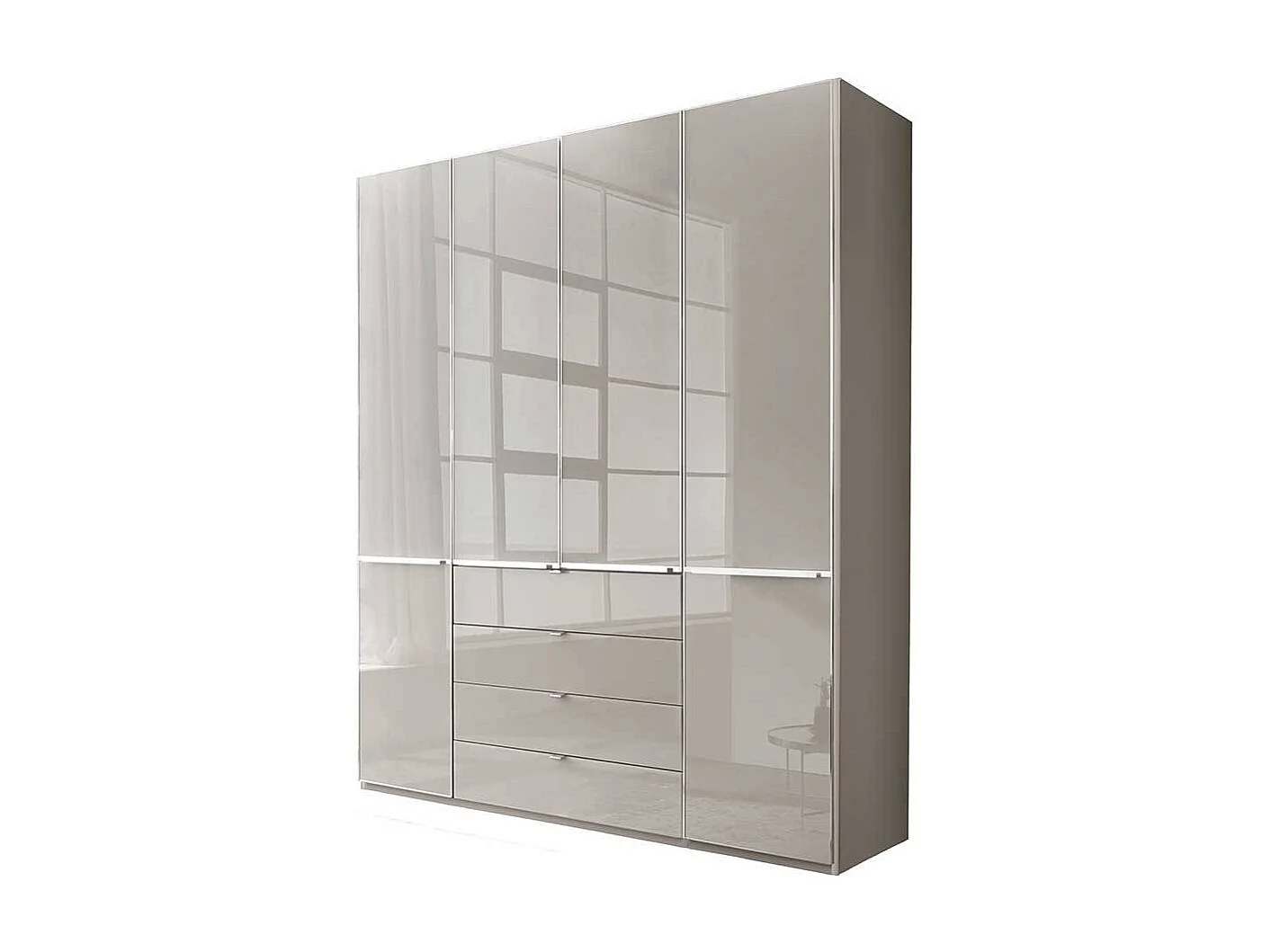 Kleiderschrank modern Schlafzimmerschrank in Hellgrau Made in Germany