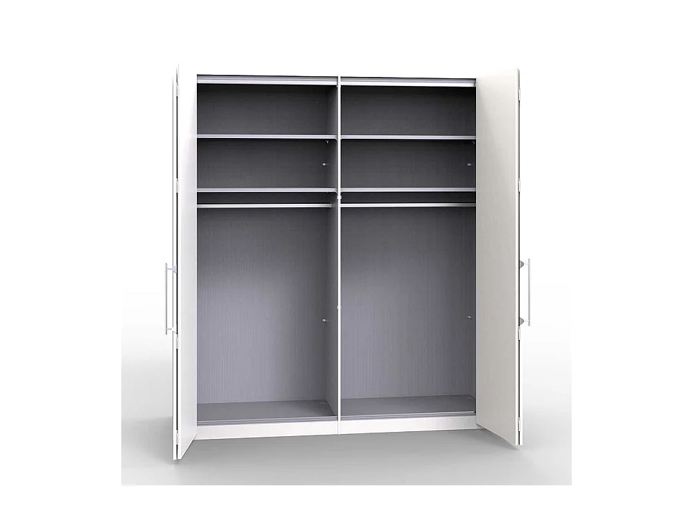 Jugend Kleiderschrank in Weiß glasbeschichtet Falttüren