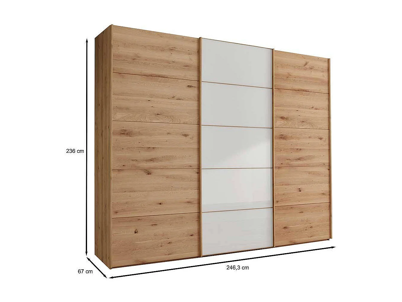 Schwebetürenkleiderschrank Made in Germany 67 cm tief