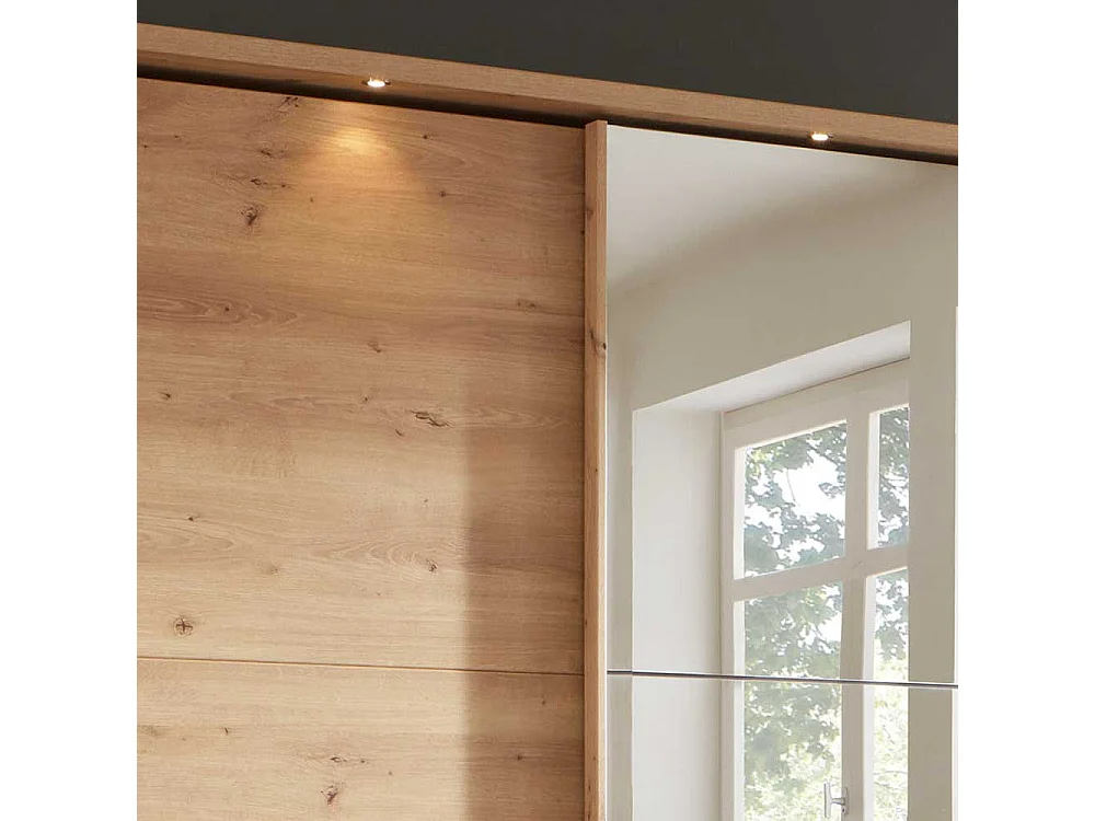 Kleiderschrank in Eiche Bianco Schwebetüren