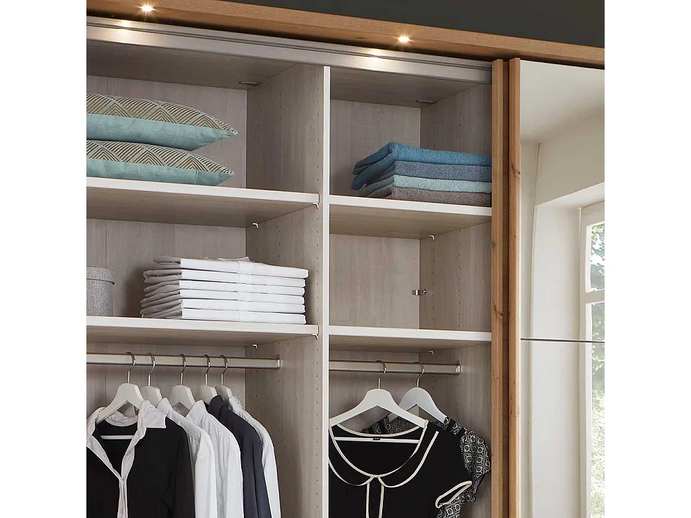 Kleiderschrank in Eiche Bianco Schwebetüren