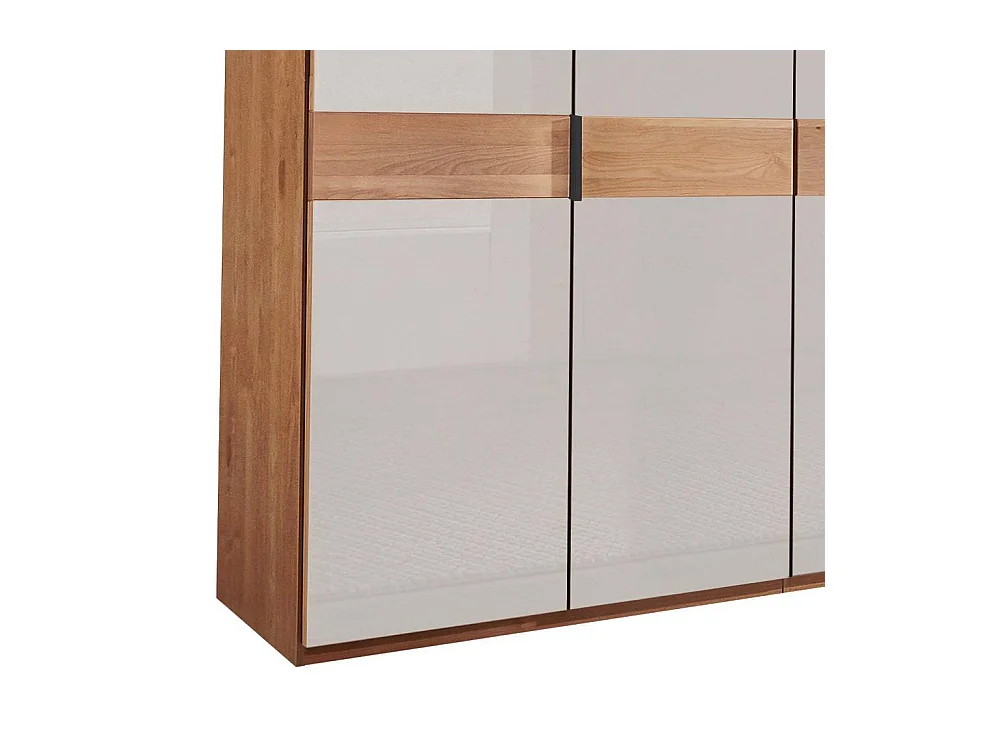 Schlafzimmerschrank Drehtürschrank in Weiß und Erlefarben