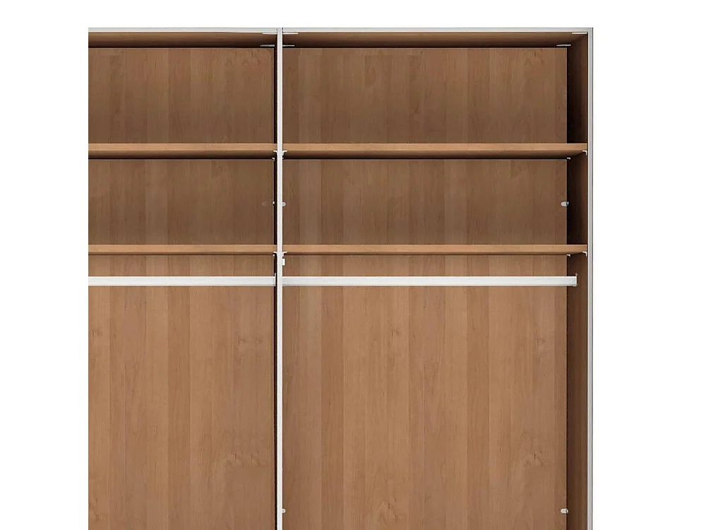 Schlafzimmerschrank Drehtürschrank in Weiß und Erlefarben