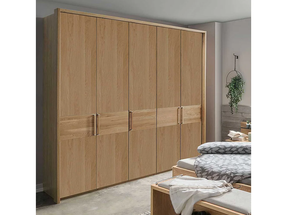Großer Kleiderschrank aus Eiche teilmassiv 5 Türen