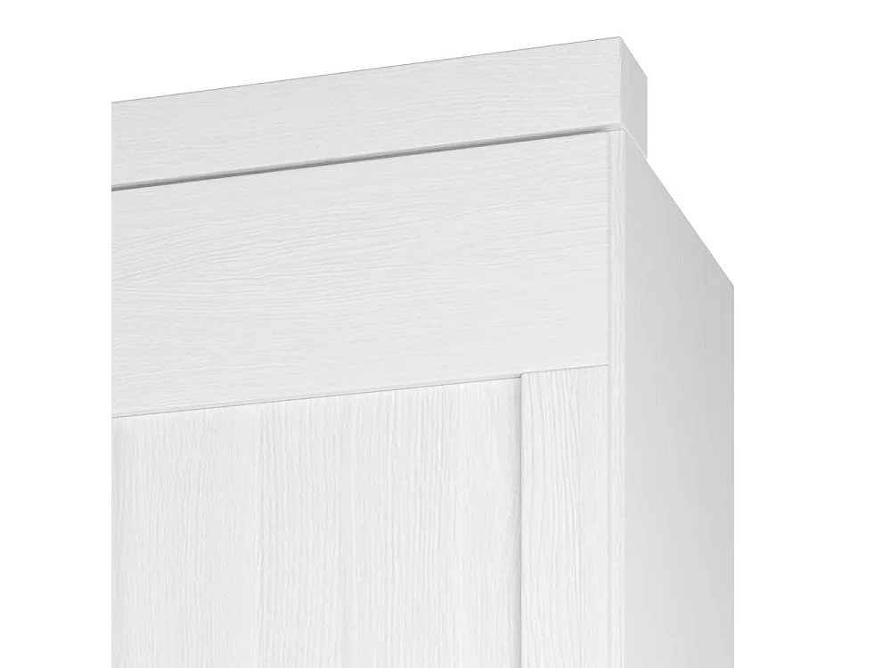 Weißer Kleiderschrank mit Pinie furniert 100 cm breit