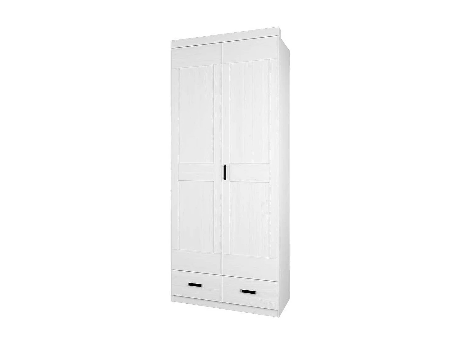 Weißer Kleiderschrank mit Pinie furniert 100 cm breit