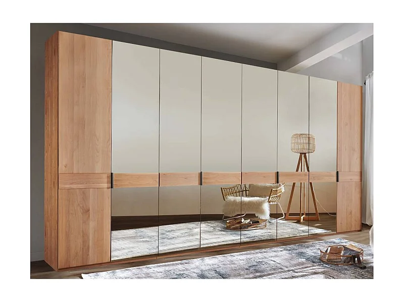 Schlafzimmerkleiderschrank Drehtürenschrank mit Spiegel Türen in modernem Design