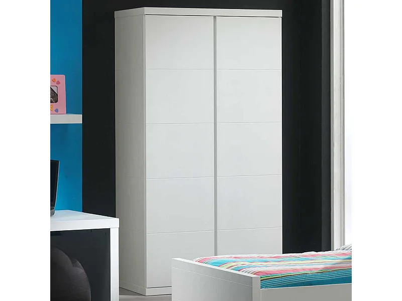 Drehtüren-Kleiderschrank in Weiß Zweitürig