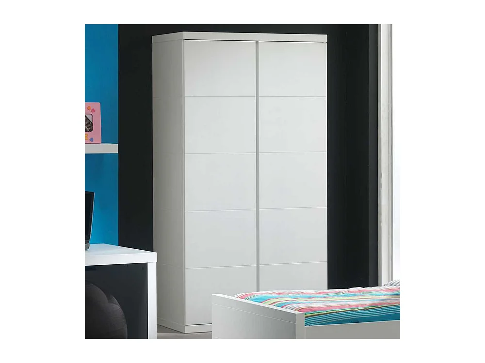 Drehtüren-Kleiderschrank in Weiß Zweitürig