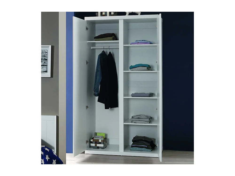 Drehtüren-Kleiderschrank in Weiß Zweitürig