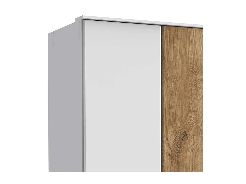 Drehtürenschrank zweifarbig mit drei Schubladen Made in Germany