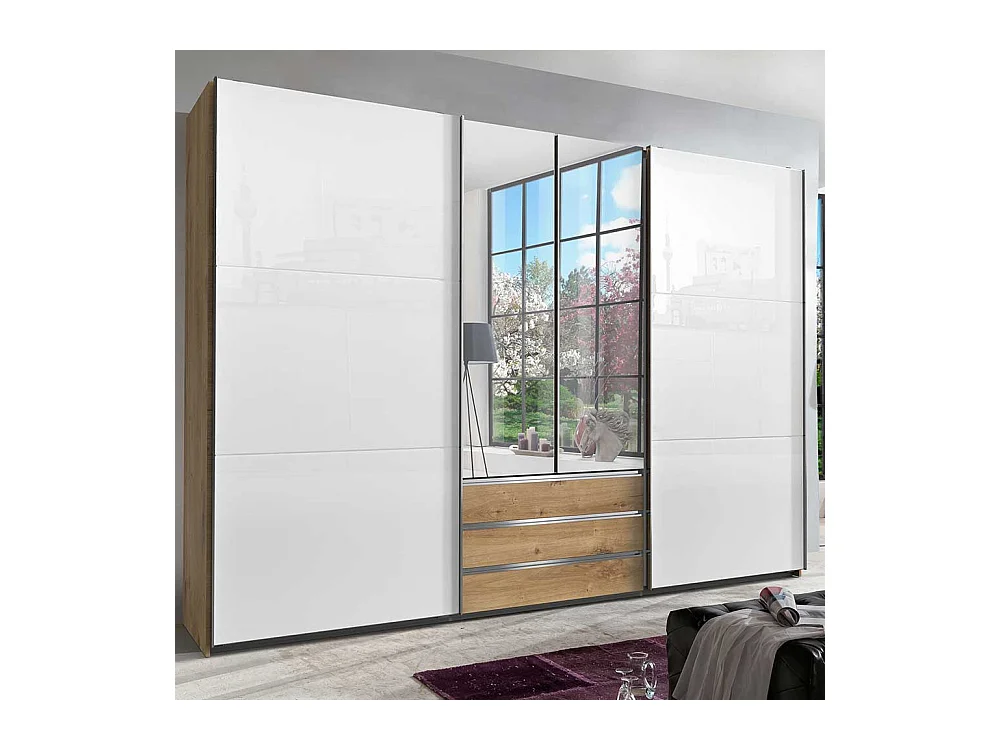Kleiderschrank mit Spiegeltüren und Schwebetüren Selbsteinzug