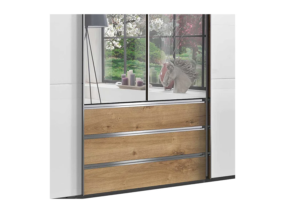 Kleiderschrank mit Spiegeltüren und Schwebetüren Selbsteinzug