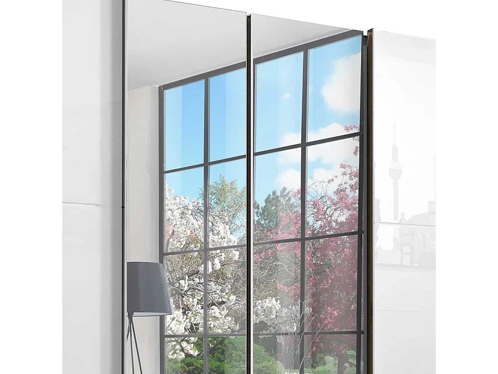 Kleiderschrank mit Spiegeltüren und Schwebetüren Selbsteinzug