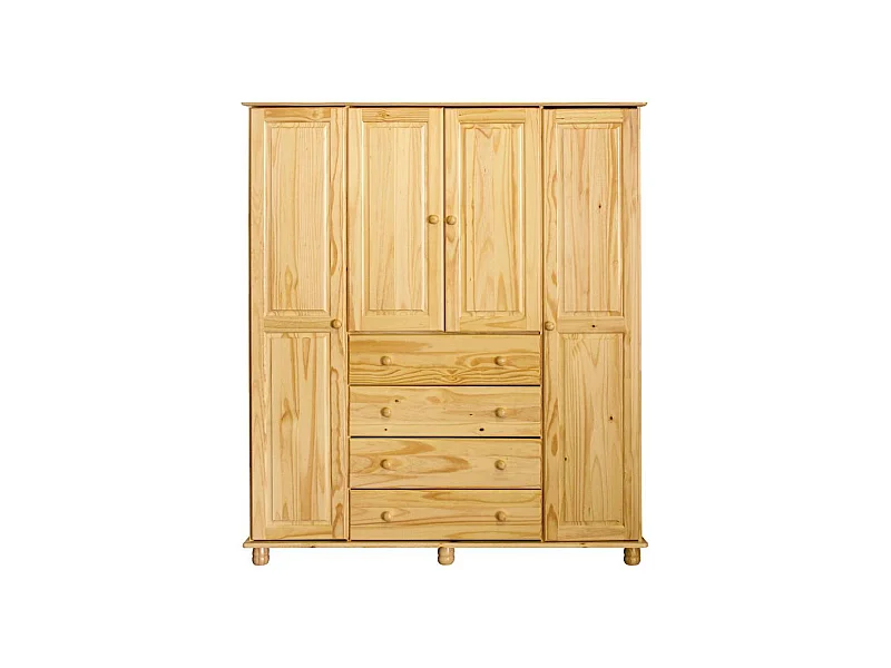 Kleiderschrank Schlafzimmerschrank aus Kiefer Massivholz im Landhausstil